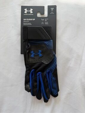 Under Armour Black & Blue UA Clean Up Youth Batting Gloves